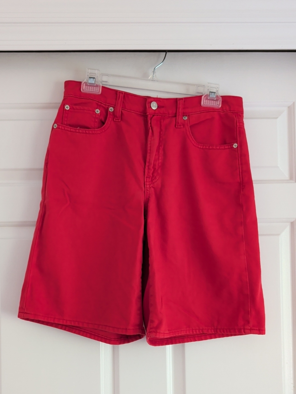 GAP Super soft Denim Long Line Short Bright Red